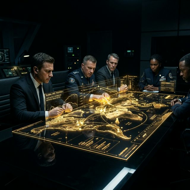 Holographic Corporate War Map